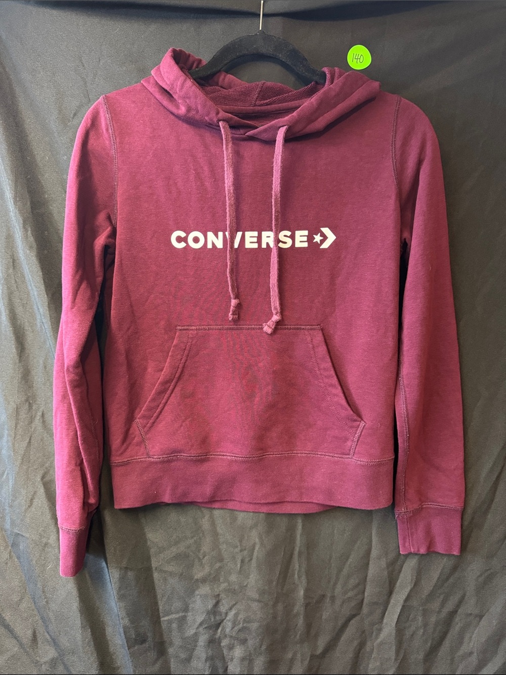 Converse Women's Maroon Pullover Hoodie with White Logo